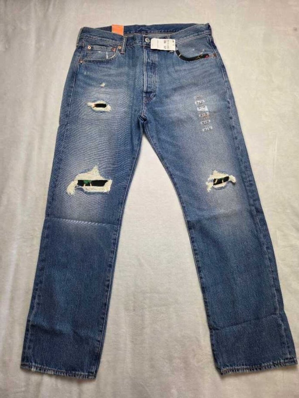 New 36x32 Levi's 501 Palm Tree Hawaiian print Original Fit straight leg jeans